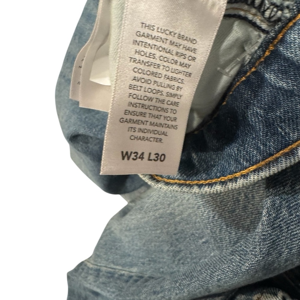 LUCKY BRAND Athletic Light Wash Straight 410 Blue Denim Jeans NWT 34/30 - Picture 7 of 8